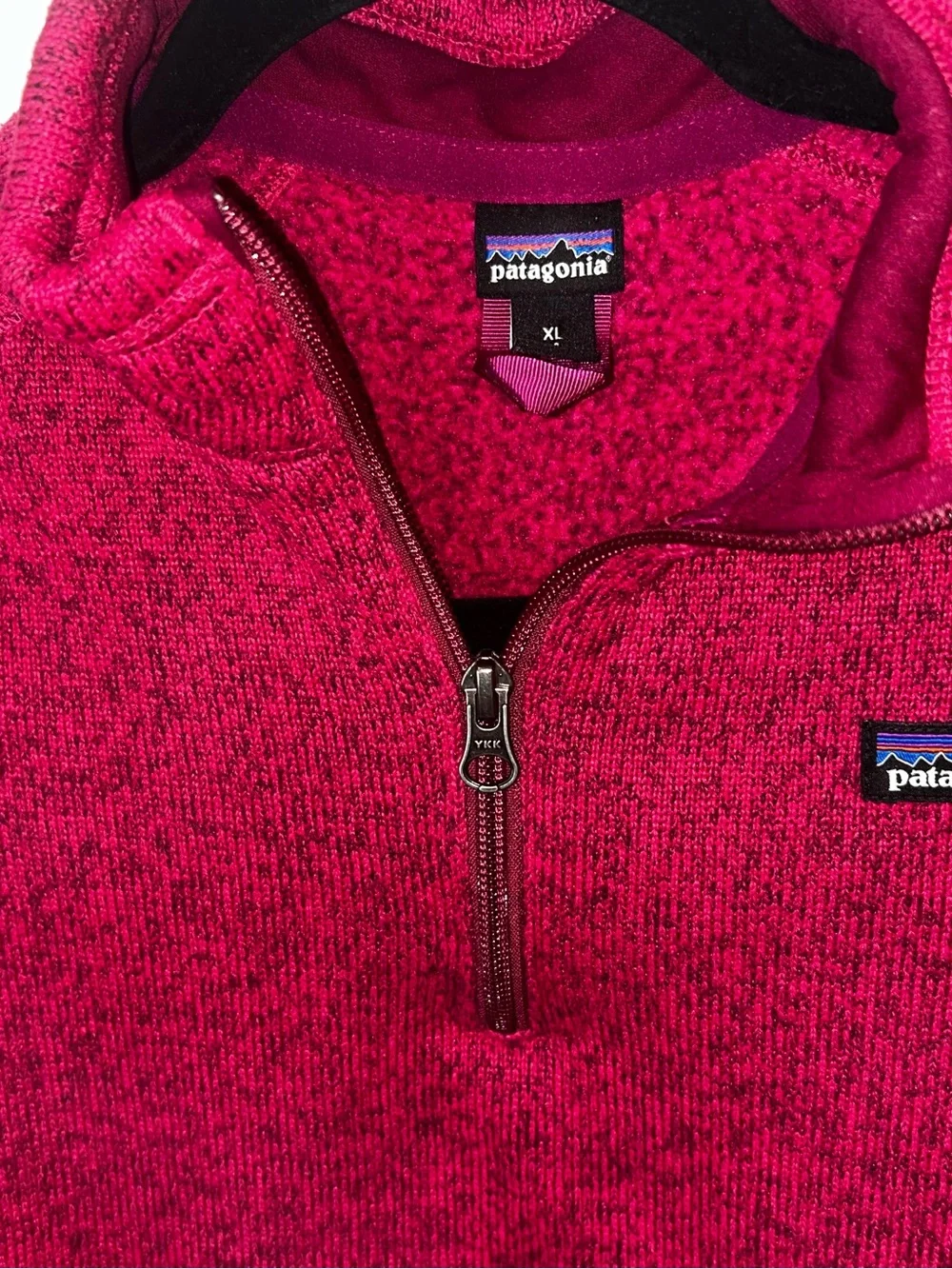 Patagonia youth Raspberry Half-Zip  Sweater
